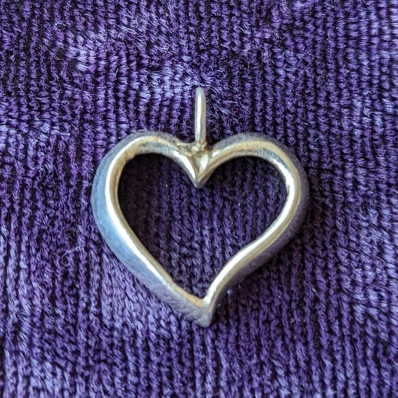 Jewelry - Silver Asymmetric Open Heart Minimalist Pendant